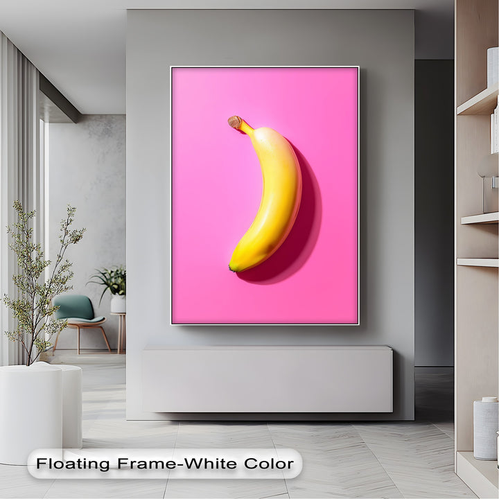 Pop Banana – Bold Yellow Fruit on Pink Canvas Print