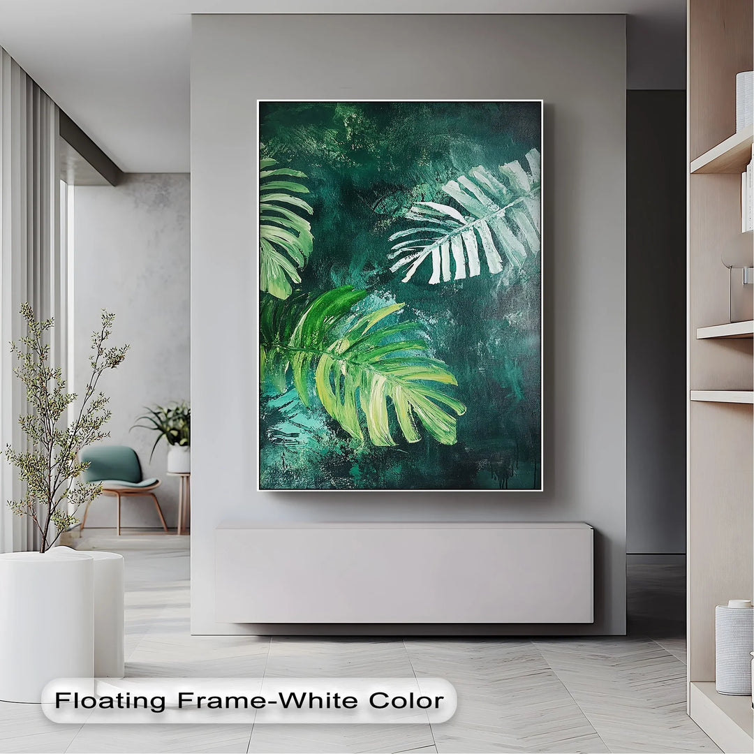 Tropical Monstera Brushstrokes – Lush Leaf Canvas Print - MyPhotoStation