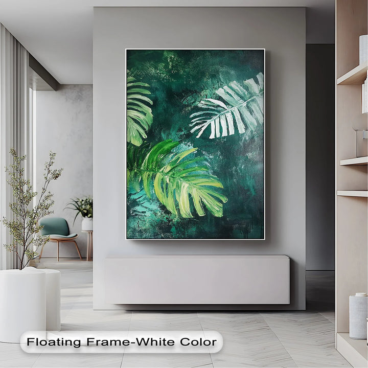 Tropical Monstera Brushstrokes – Lush Leaf Canvas Print - MyPhotoStation