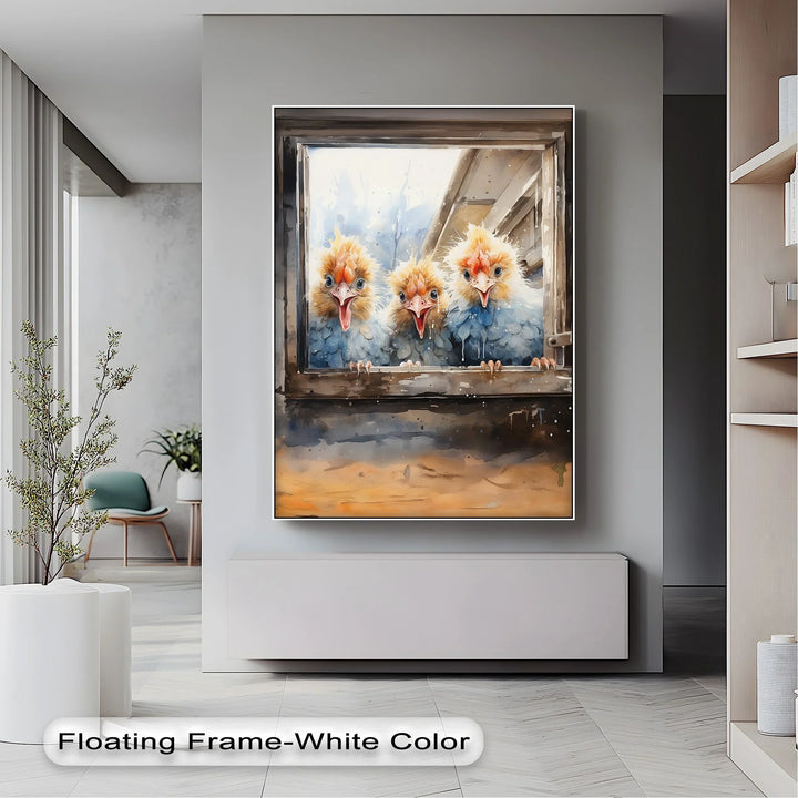Curious Chicks at the Window – Animal Canvas Print - MyPhotoStation