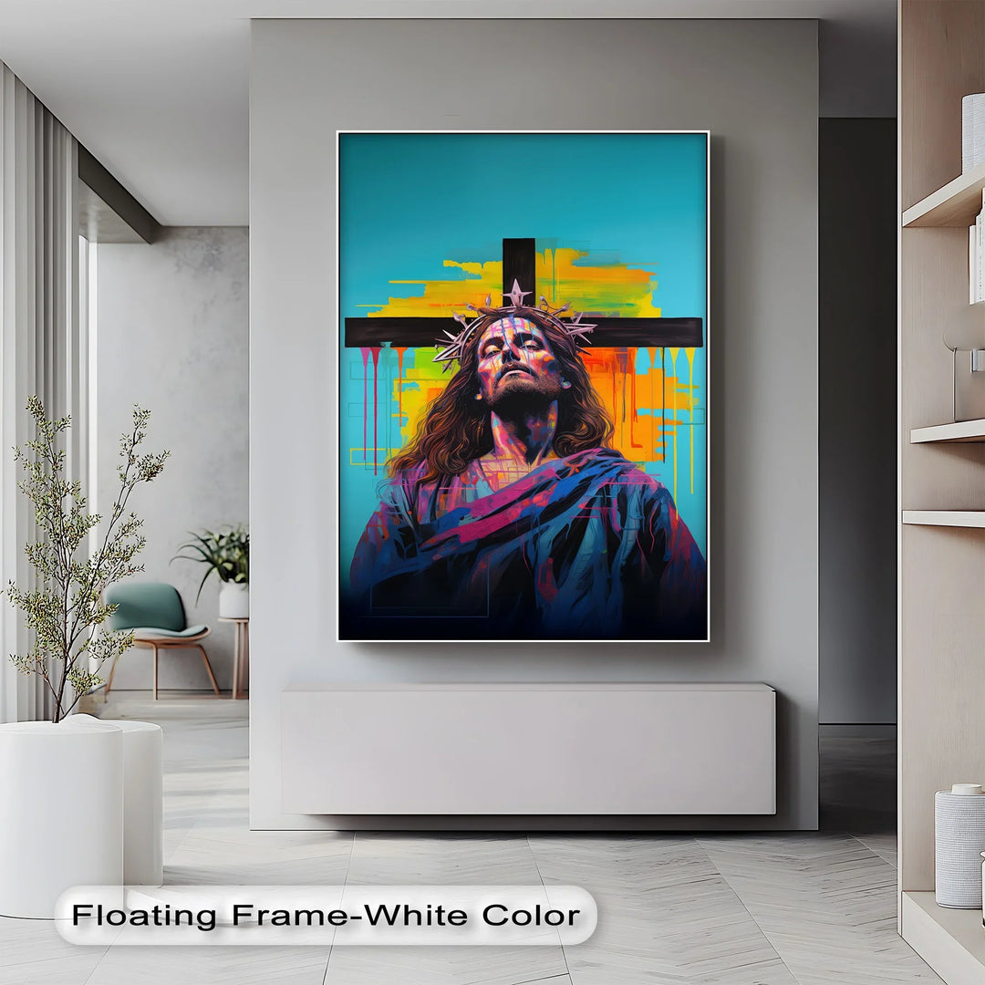 Crowned in Light – Jesus Graffiti-Style Canvas Prints - MyPhotoStation