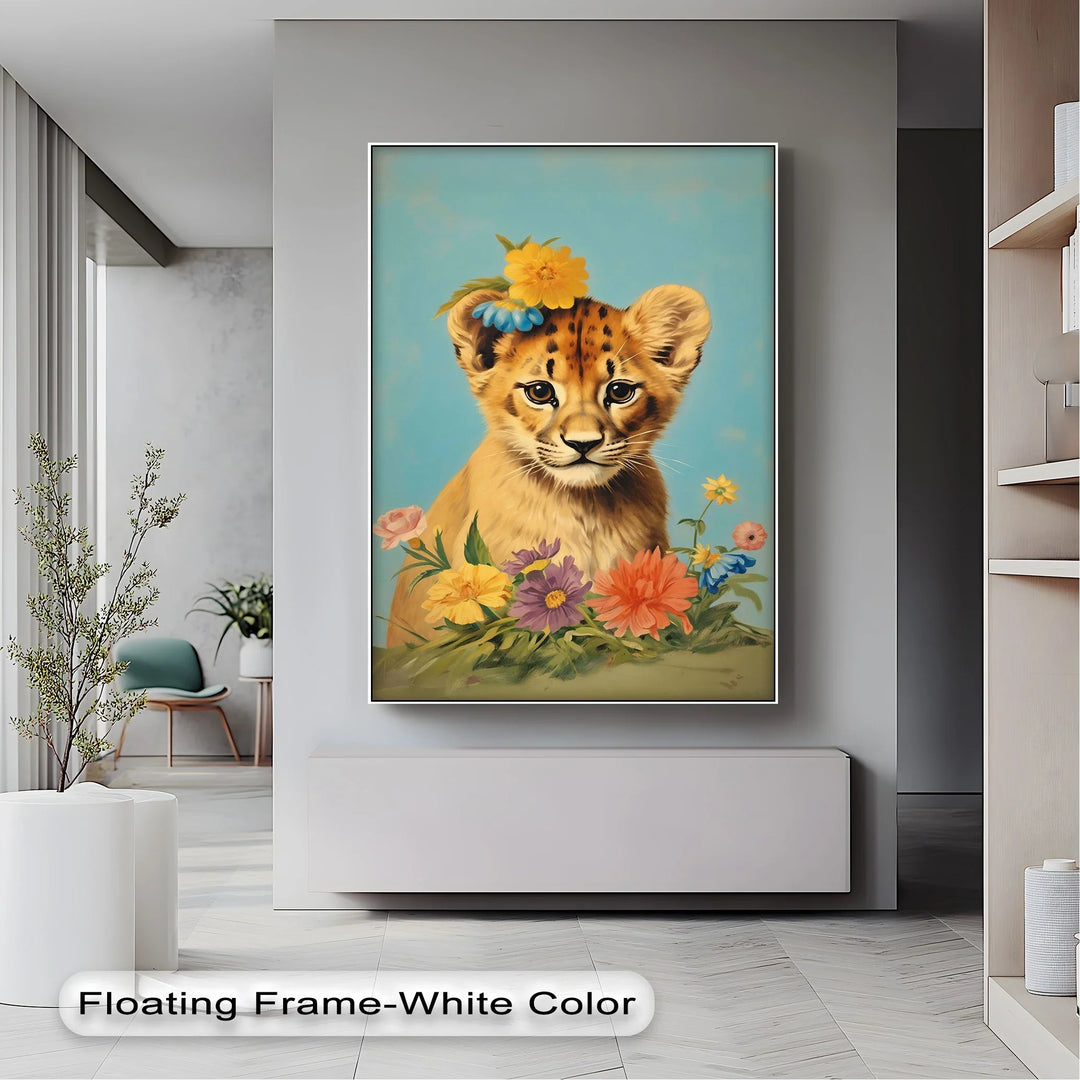 Blossom Crowned Cub – Animal Canvas Print - MyPhotoStation