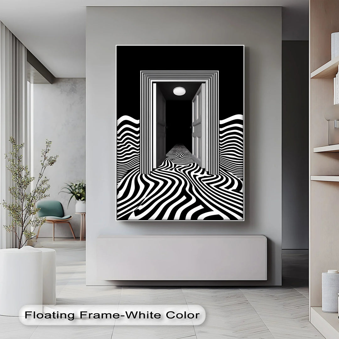 Optical Corridor Illusion – Black & White Canvas Print - MyPhotoStation