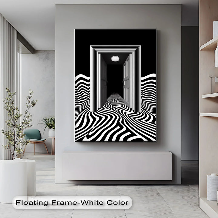 Optical Corridor Illusion – Black & White Canvas Print - MyPhotoStation