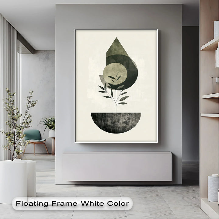 Minimalist Growth – Geometric Plant-Inspired Canvas Print - MyPhotoStation