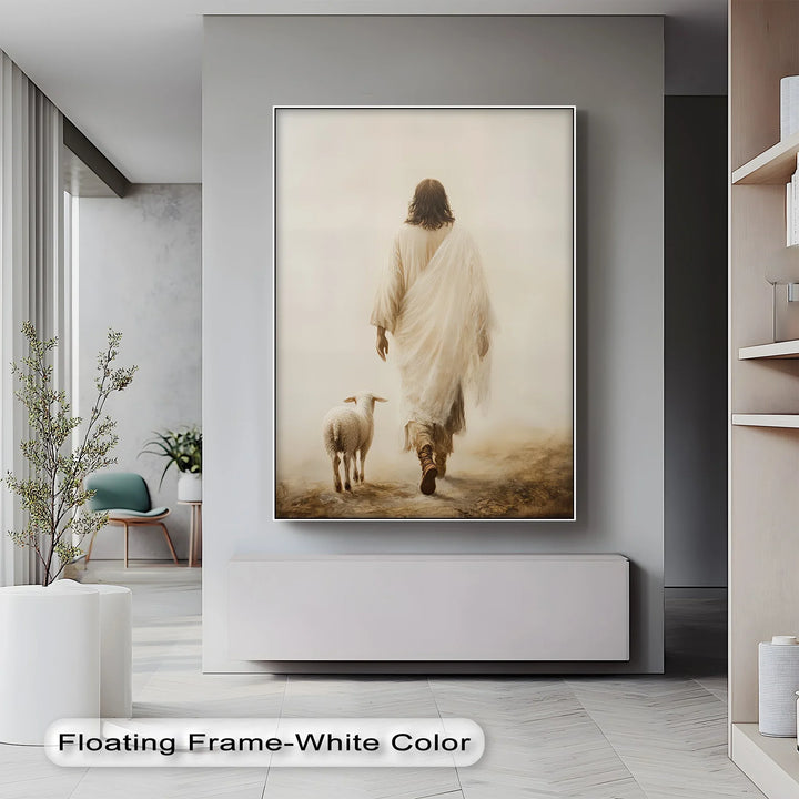 The Shepherd’s Path – Jesus Walking with Lamb Canvas Print - MyPhotoStation