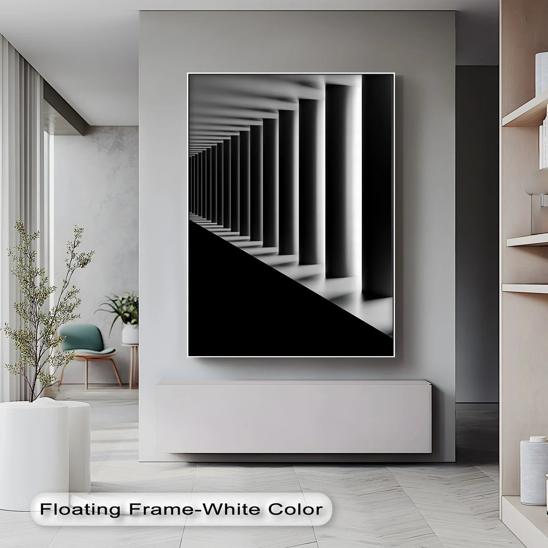 Add depth and symmetry to your decor with this minimalist canvas painting.

