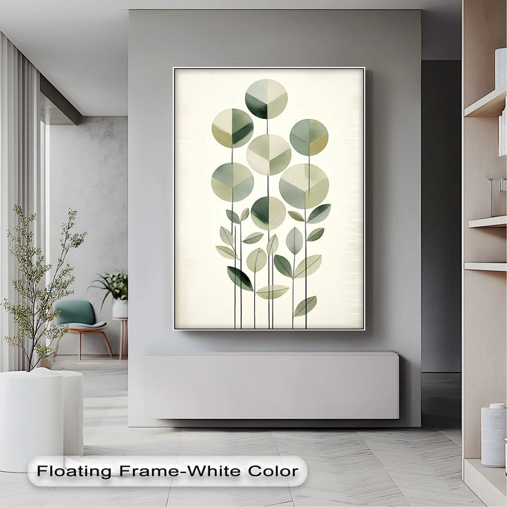Geometric Leaf Totems – Minimalist Botanical Canvas Print - MyPhotoStation