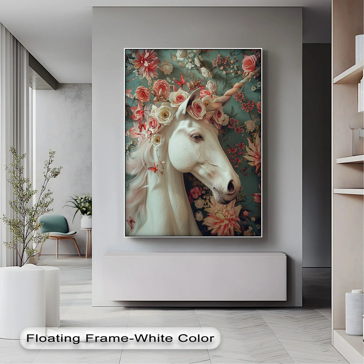 Romantic Fantasy Portrait with Roses and Butterflies - Animal Canvas Print - MyPhotoStation