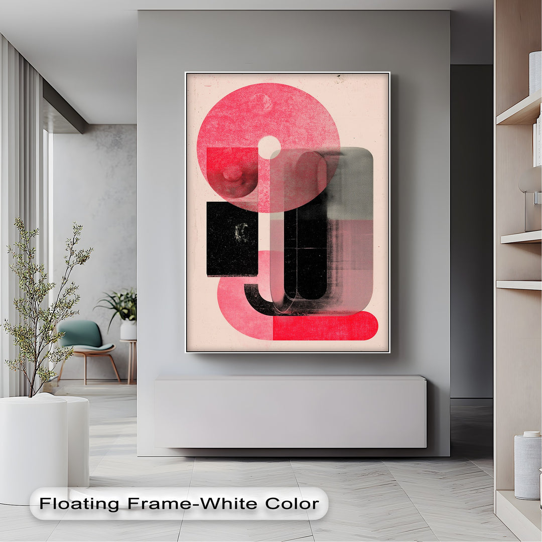 Red Echo – Abstract Geometric Canvas Print