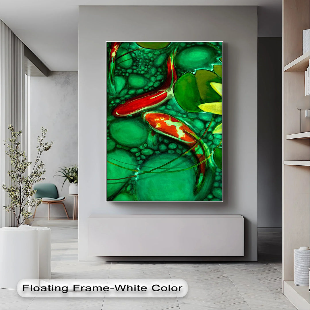 Koi Serenity – Abstract Fish Pond Canvas Print - MyPhotoStation