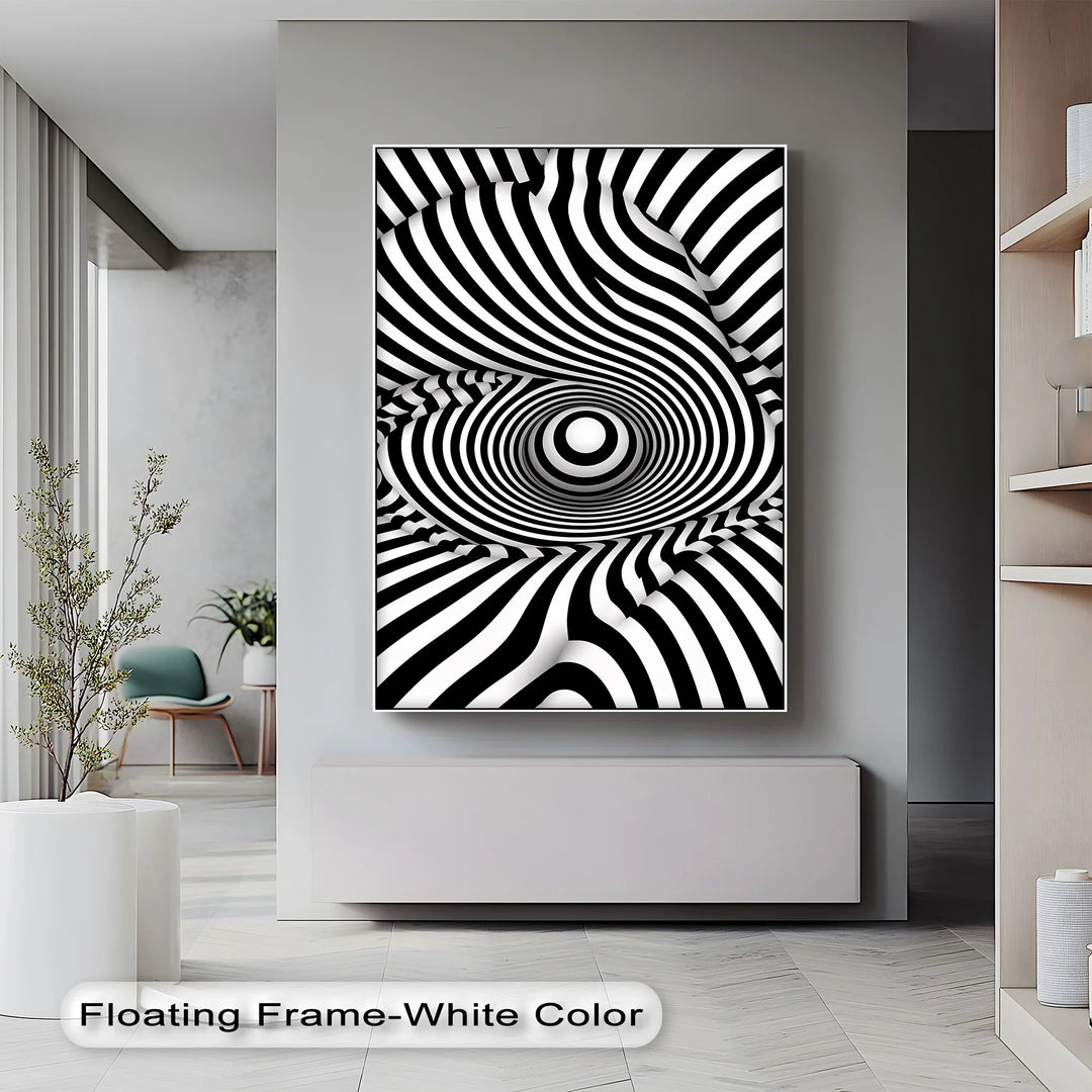 Vortex Wave Illusion – Black & White Canvas Print - MyPhotoStation