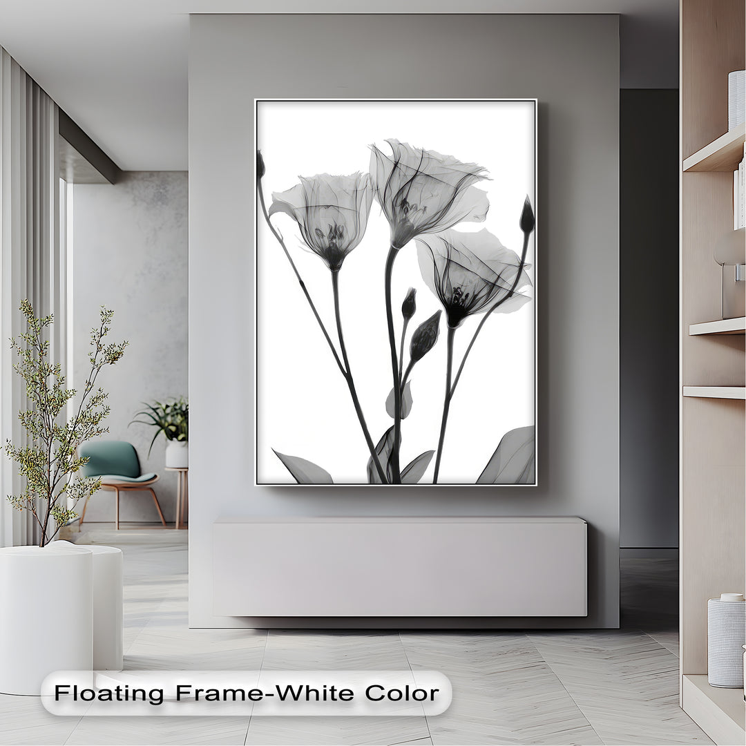 Winterliche Ruhe – Japanische Frau im blauen Kimono, Leinwanddruck | Gerahmtes Kunstwerk