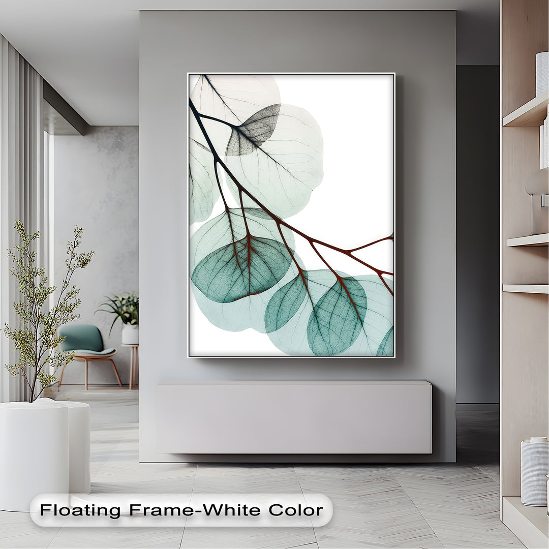 Winterliche Ruhe – Japanische Frau im blauen Kimono, Leinwanddruck | Gerahmtes Kunstwerk