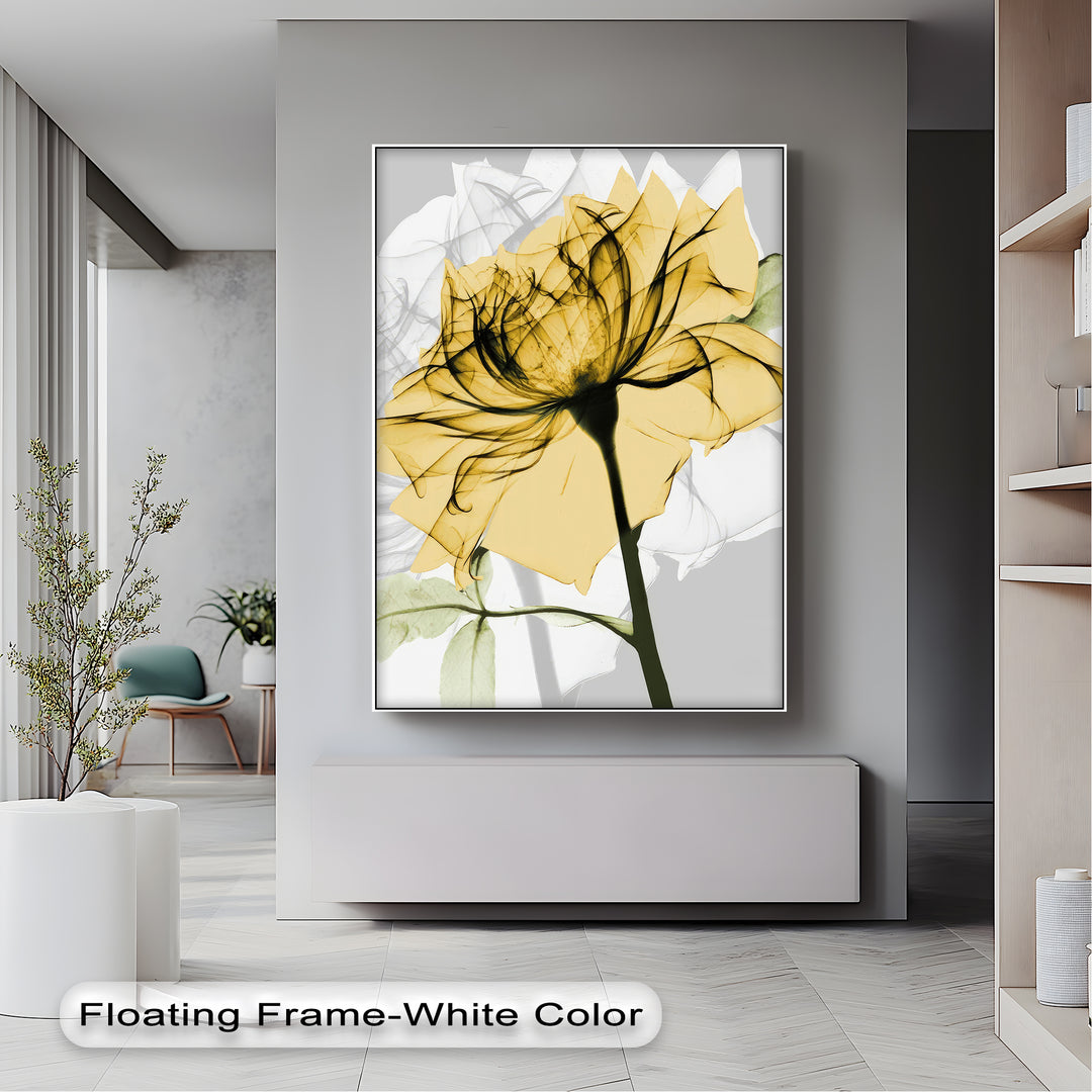 Winterliche Ruhe – Japanische Frau im blauen Kimono, Leinwanddruck | Gerahmtes Kunstwerk