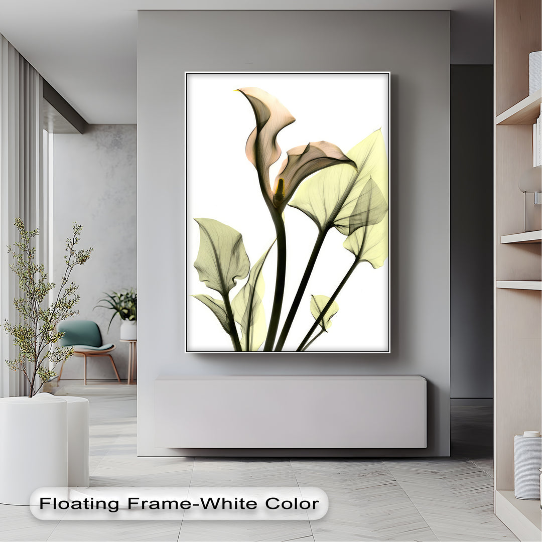 Soft Calla Grace – Minimalist Botanical Canvas Print