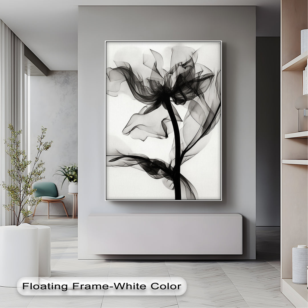 Winterliche Ruhe – Japanische Frau im blauen Kimono, Leinwanddruck | Gerahmtes Kunstwerk