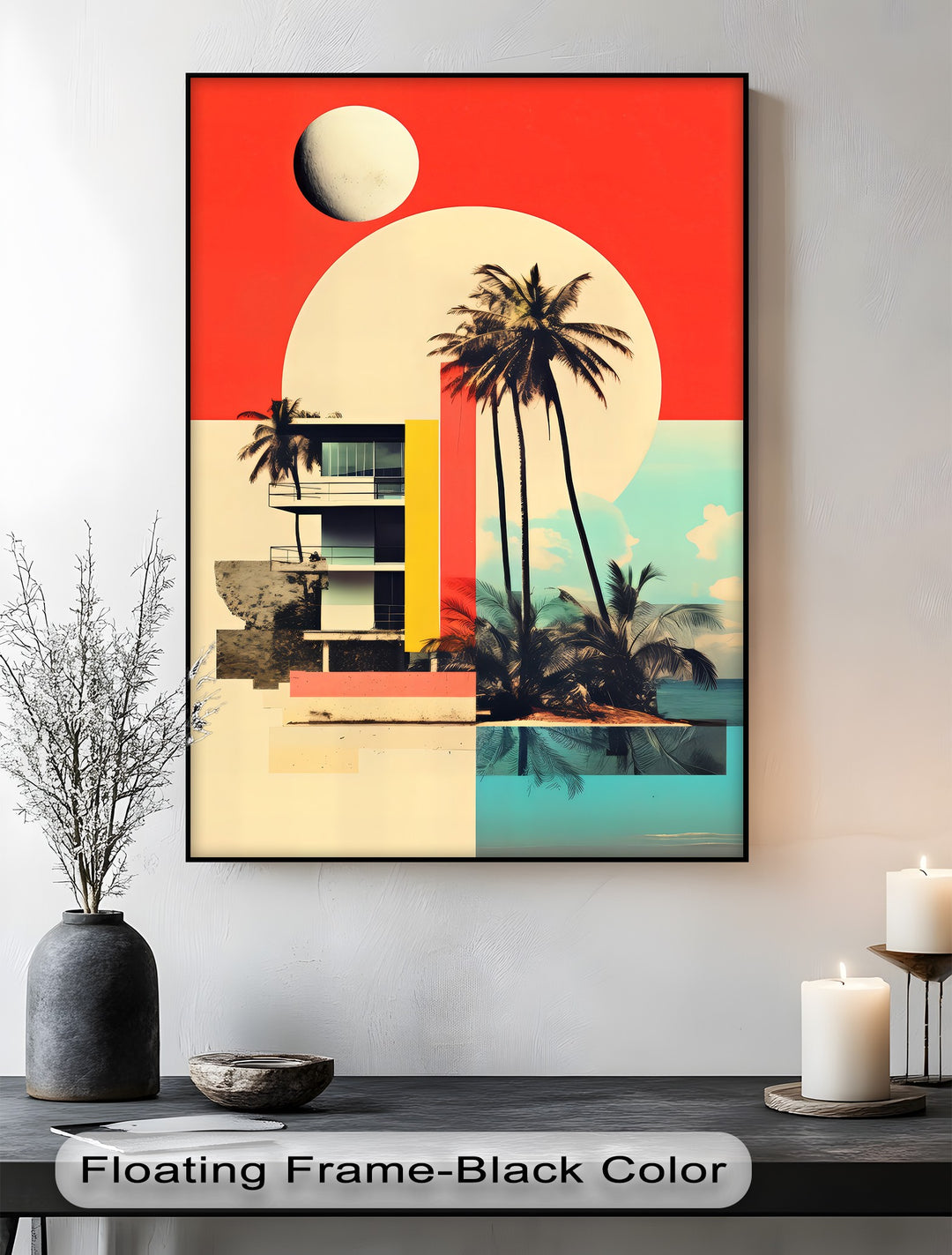 Solar Tropics – Modern Retro Beachscape Canvas Print