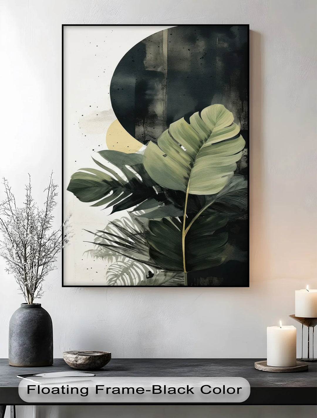 Tropical Eclipse – Modern Monstera Leaf Canvas Print - MyPhotoStation