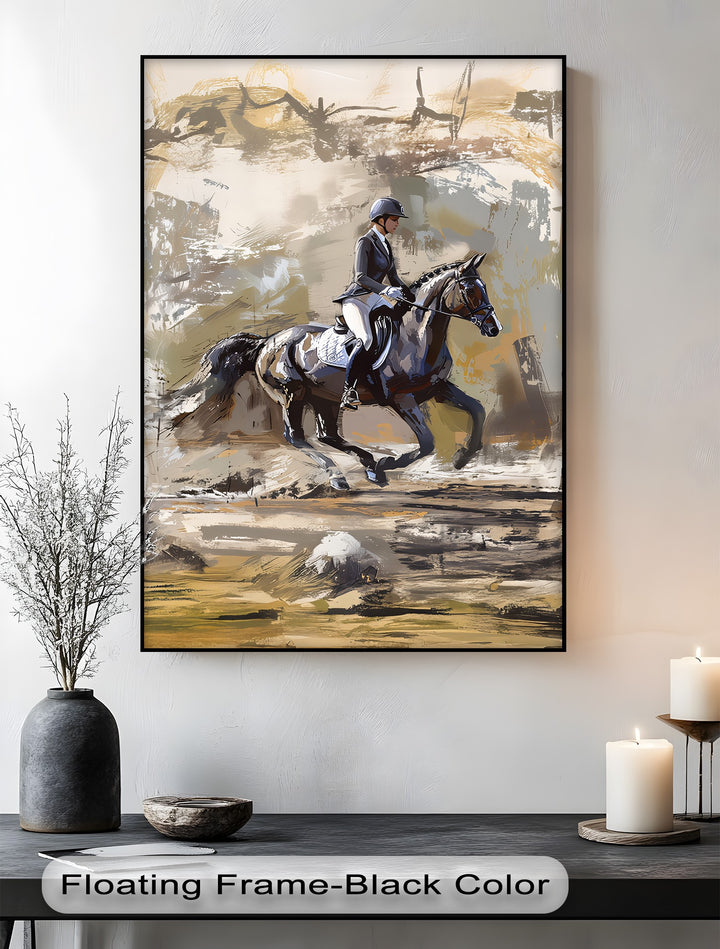 Equestrian Rider with Galloping - Horse Canvas Print