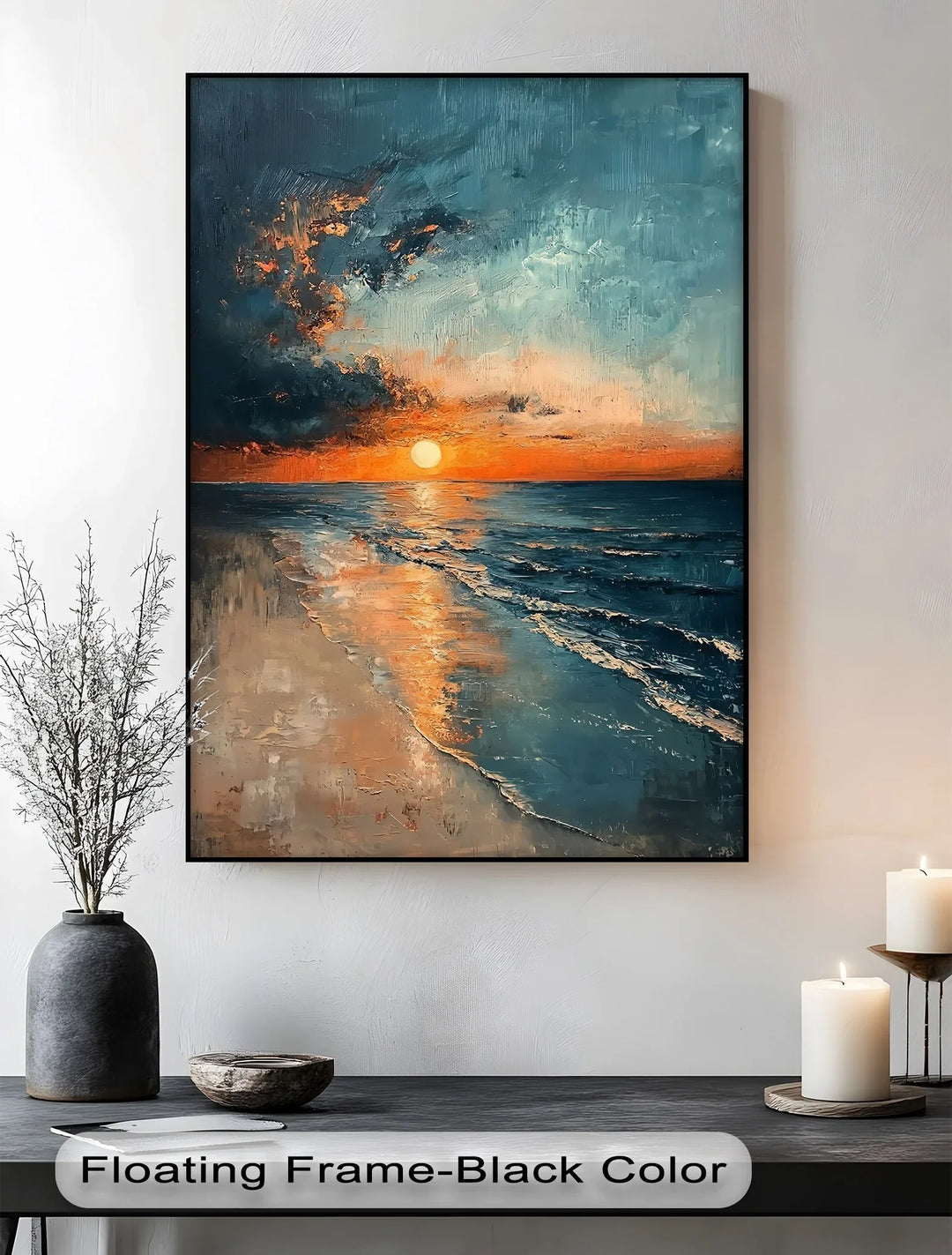 Sunset Serenity Over Ocean Shore – Tranquil Seascape Canvas Print - MyPhotoStation