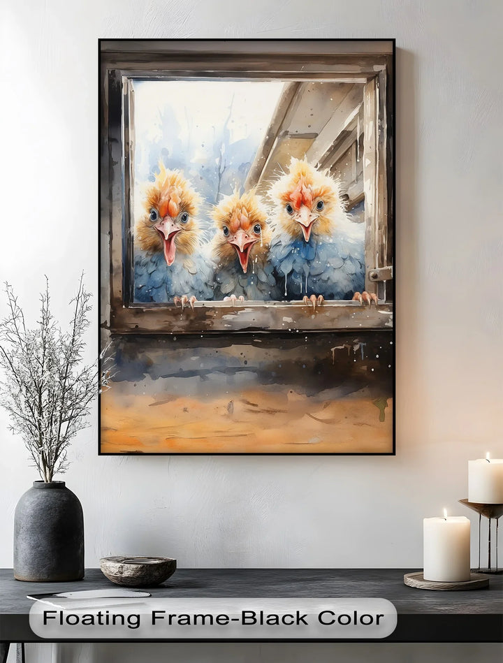 Curious Chicks at the Window – Animal Canvas Print - MyPhotoStation