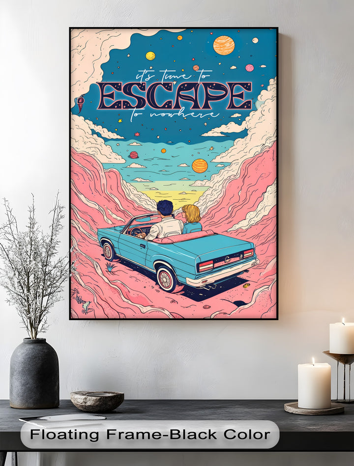 Escape to Nowhere – Retro Dreamscape Canvas Print