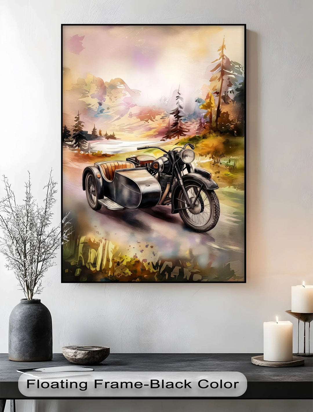 Retro Sidecar Ride Through the Pines – Car Canvas Print - MyPhotoStation