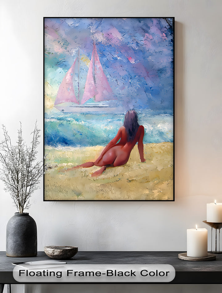 Serenity by the Shore – Erotic Canvas Print