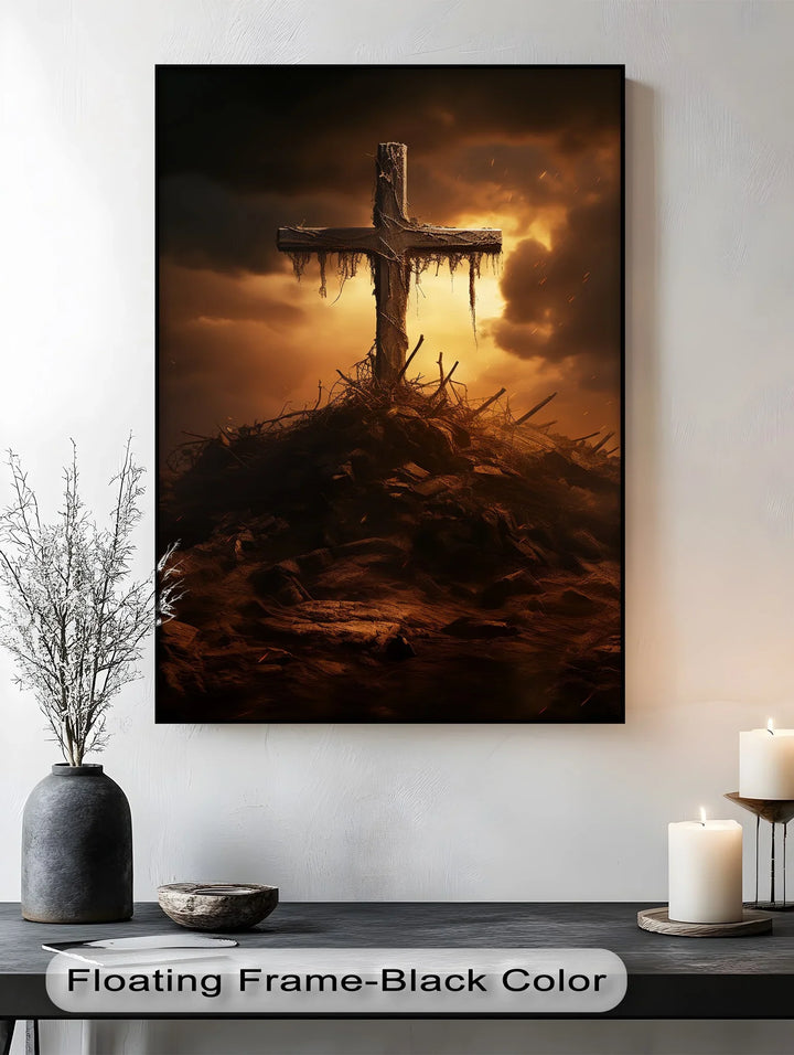 Calvary’s Shadow – Weathered Cross on the Hill Canvas Print - MyPhotoStation