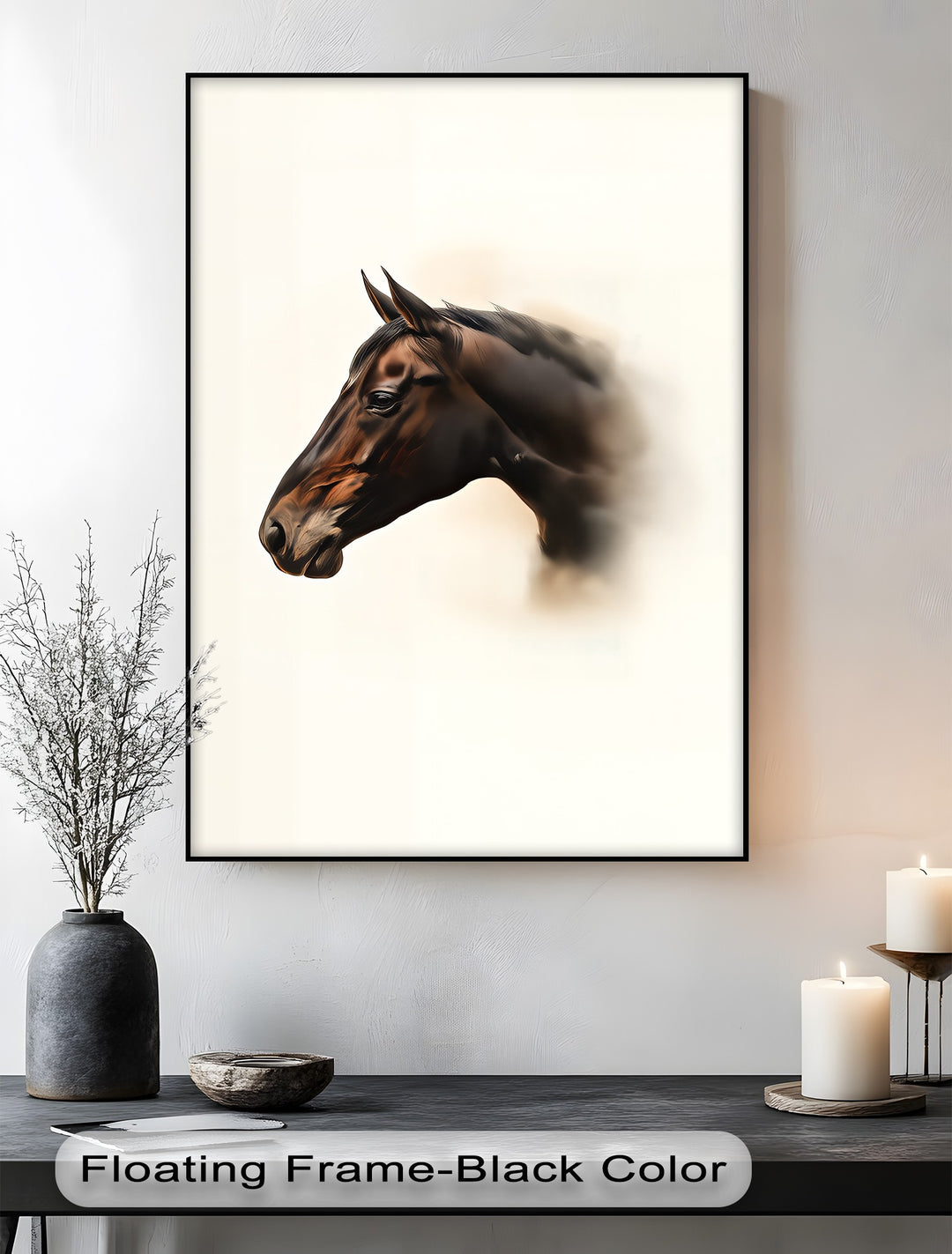Silent Majesty – Realistic Brown Horse Portrait Canvas Print
