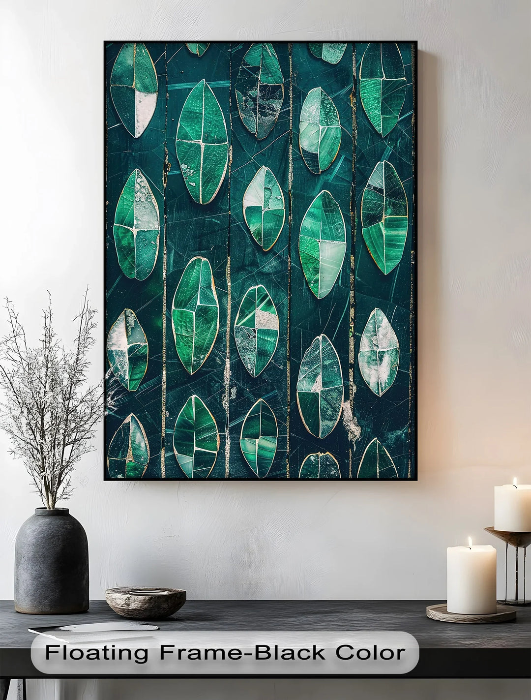 Emerald Leaf Mosaic – Abstract Botanical Canvas Print - MyPhotoStation