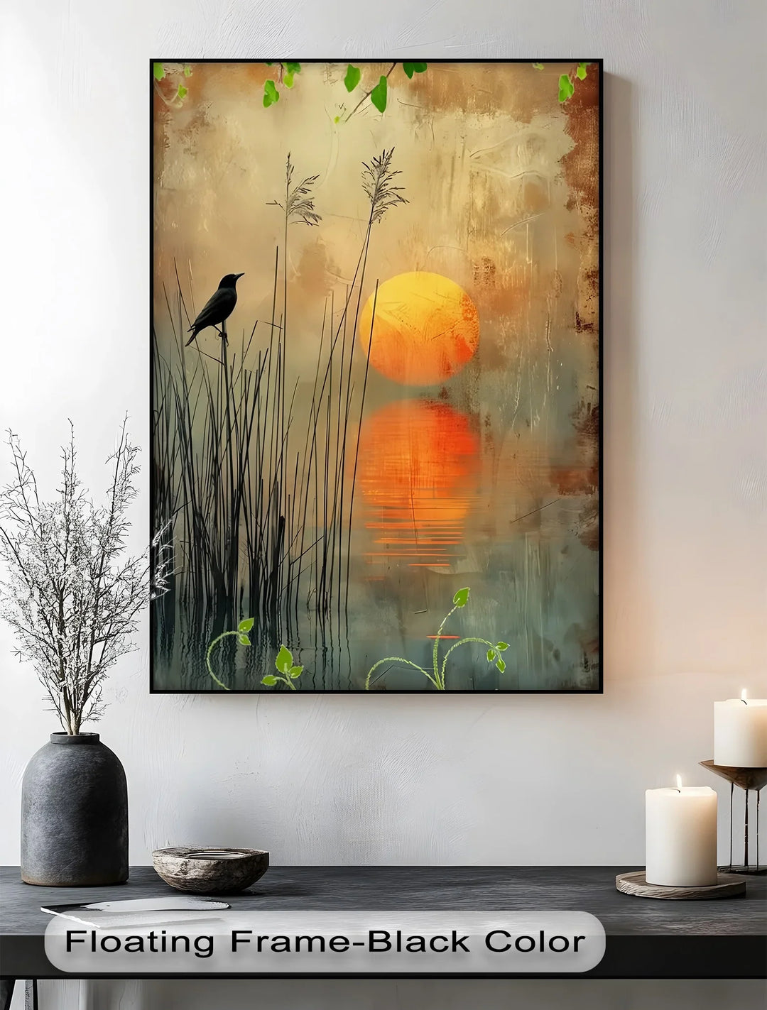 Whispers at Dusk – Silhouetted Bird and Sunset Canvas Print - MyPhotoStation