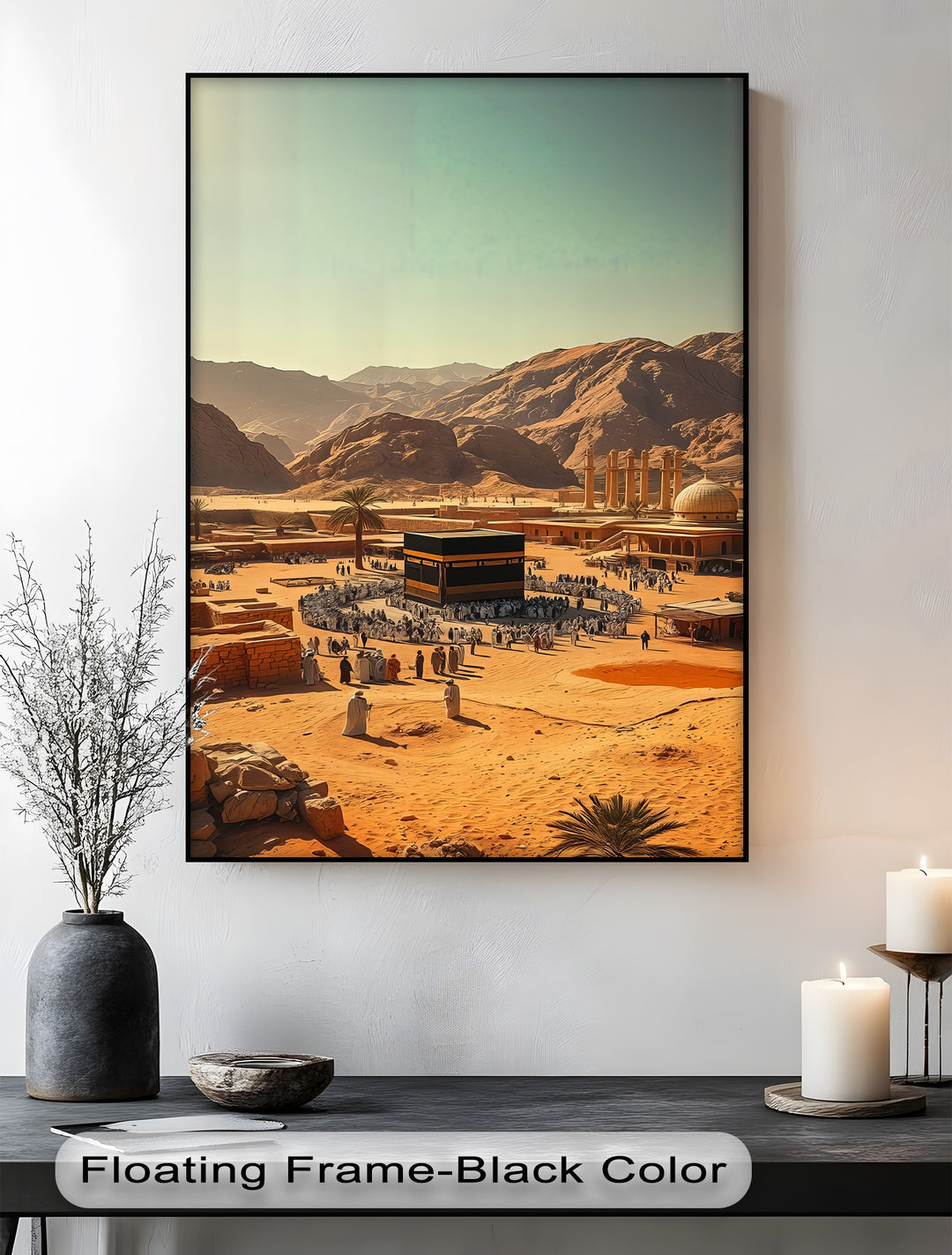 Ancient Makkah – Historic Kaaba Scene Islamic Canvas Print