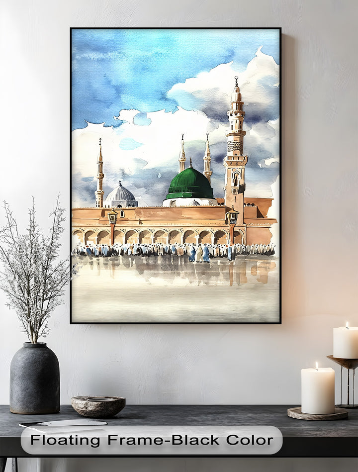 Sacred Serenity – Al-Masjid an-Nabawi Islamic Canvas Print