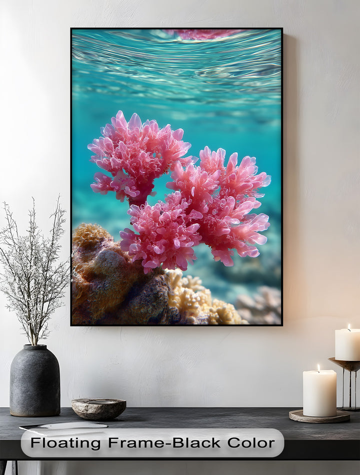 Pink Reef Bloom – Underwater Coral Beauty Canvas Print