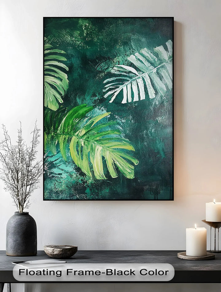 Tropical Monstera Brushstrokes – Lush Leaf Canvas Print - MyPhotoStation
