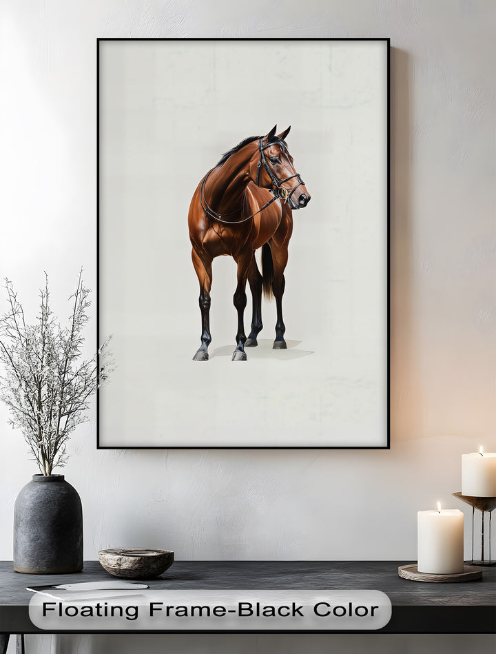 Majestic Bay Beauty – Realistic Brown Horse Canvas Print