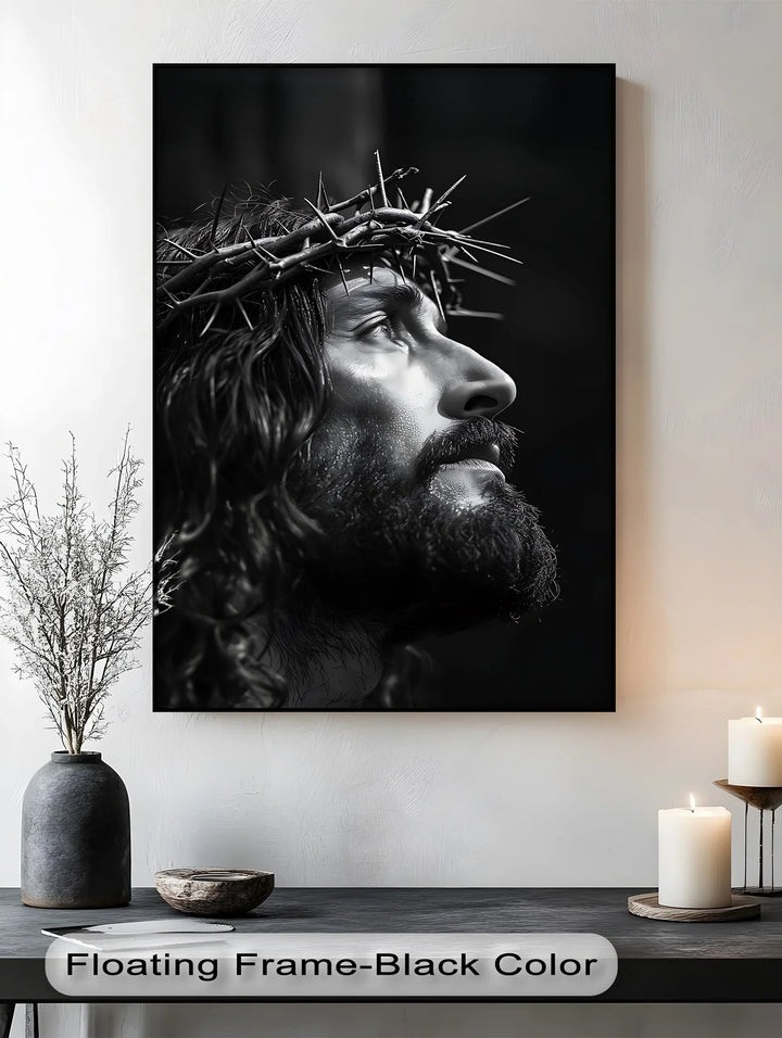 Crown of Mercy – Black and White Jesus Canvas Prints - MyPhotoStation