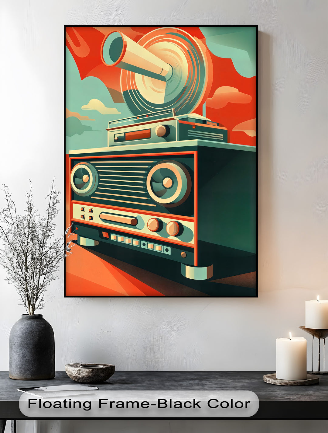 Sonic Boom – Abstract Retro Speaker Canvas Print