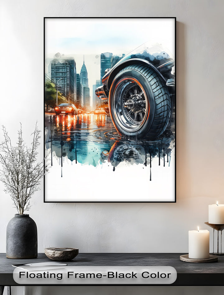 Urban Power and Chrome Reflections – Car Canvas Print