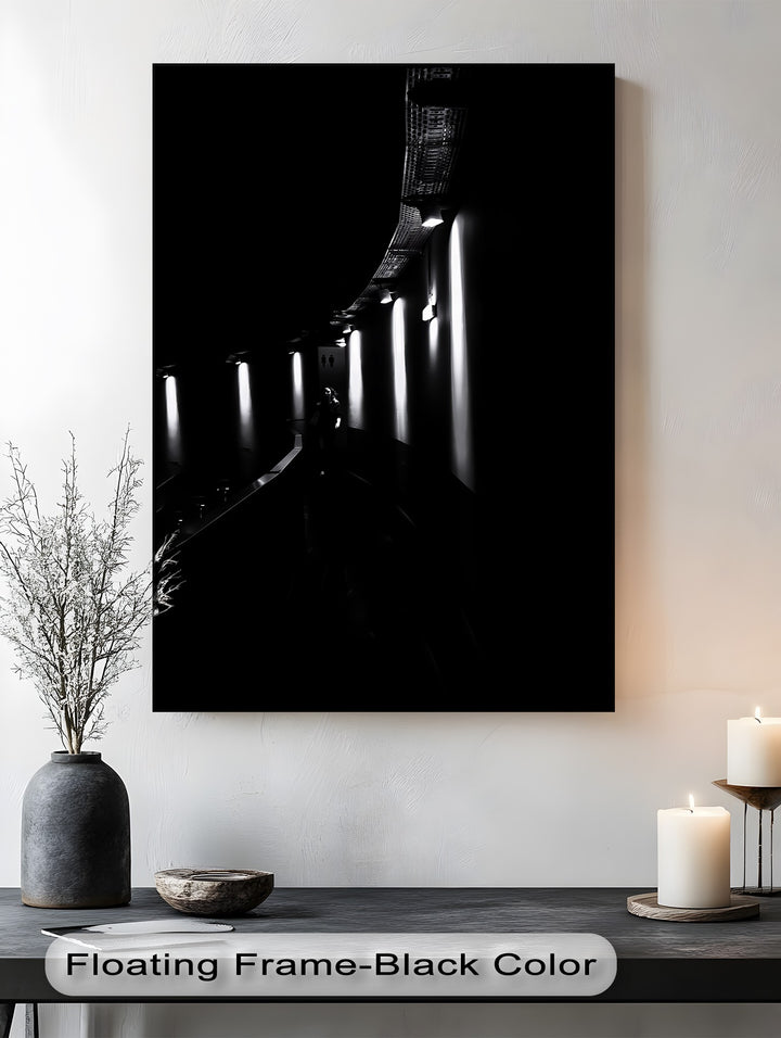 This expressive custom canvas print brings noir-style ambiance and intrigue to any room.


