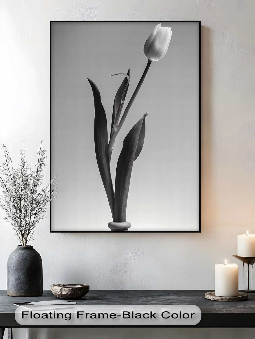 Tall Elegance – Single Tulip Minimalist Canvas Prints - MyPhotoStation