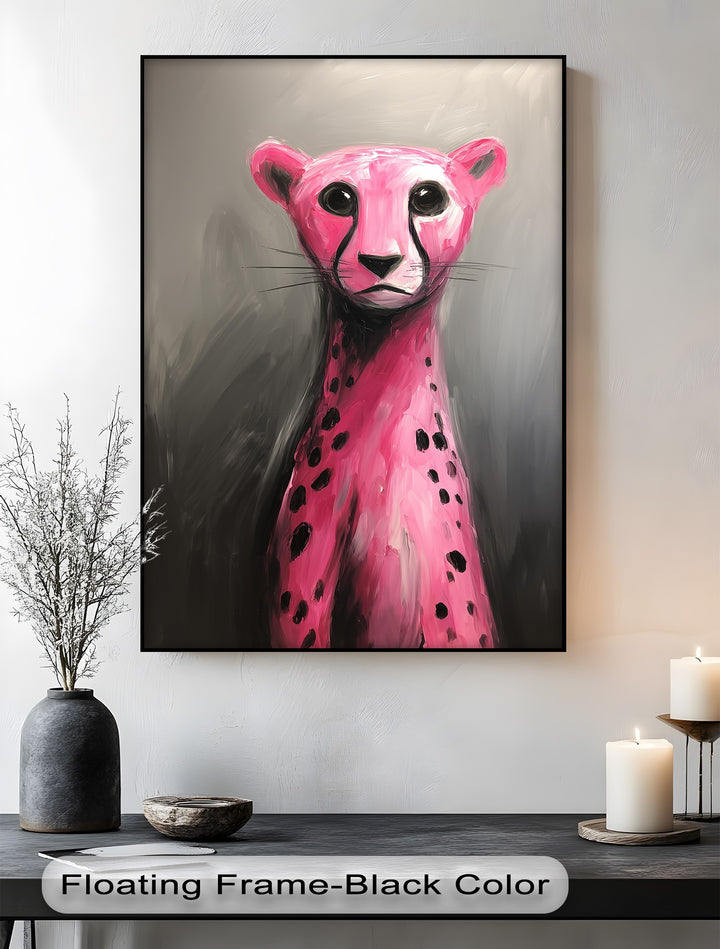 Fierce & Fuchsia – Abstract Pink Cheetah Canvas Print