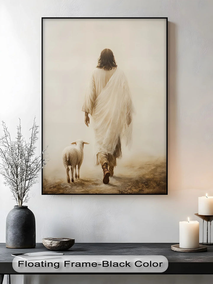 The Shepherd’s Path – Jesus Walking with Lamb Canvas Print - MyPhotoStation
