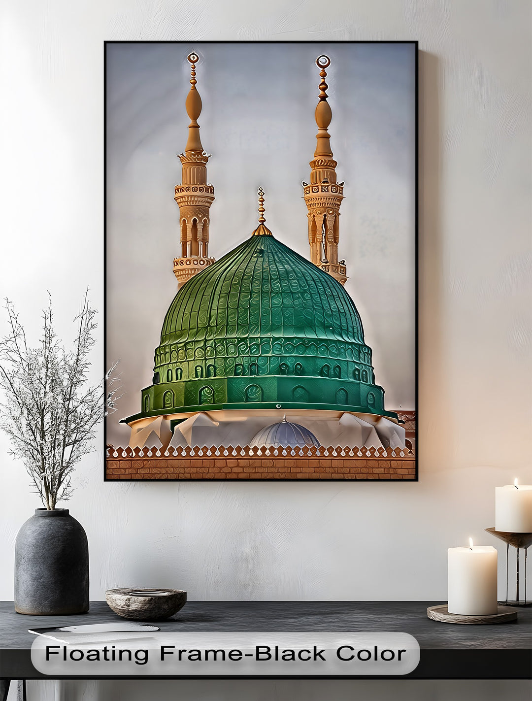 Green Dome of Al-Masjid an-Nabawi – Islamic Wall Art of Medina