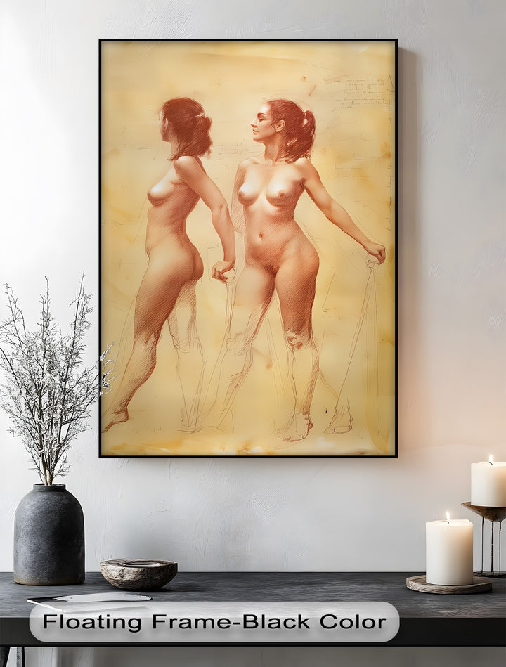 Dual Nude Study – Sexy Canvas Wall Art | Large Framed Wall Art