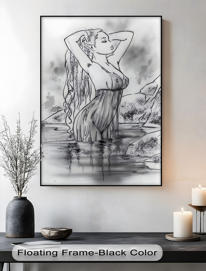 Fantasy Water Nymph Artwork - Erotic Canvas Print | Framed Wall Art