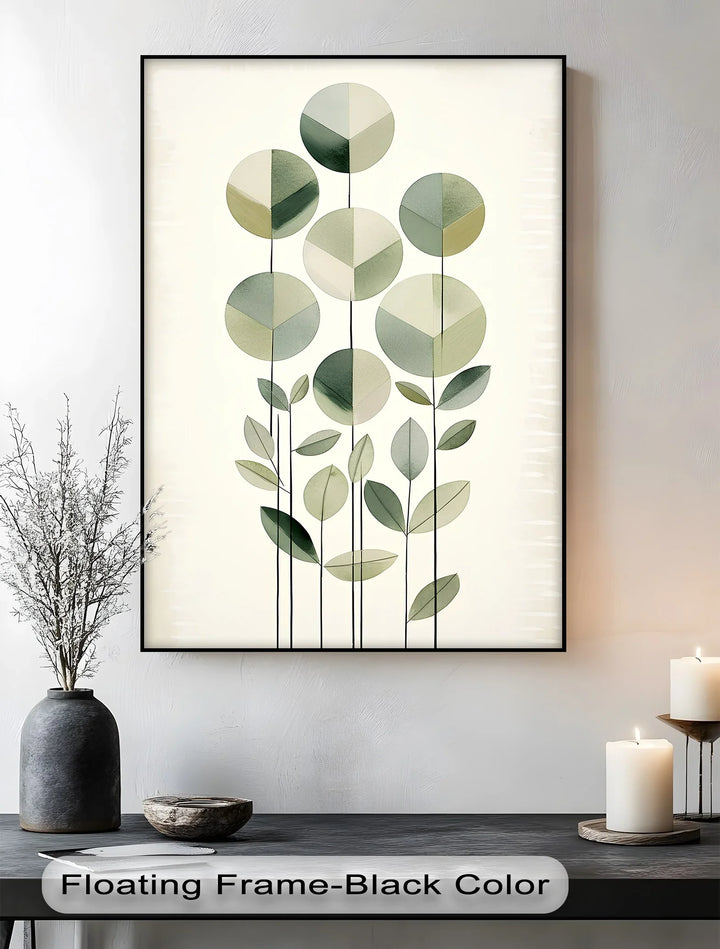Geometric Leaf Totems – Minimalist Botanical Canvas Print - MyPhotoStation