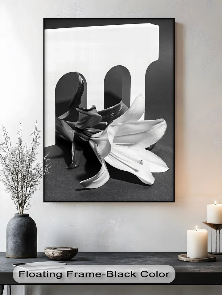 Architectural Bloom – Black & White Floral Canvas Prints - MyPhotoStation